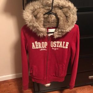 Aeropostale Fur Lined ZIp Up Jacket